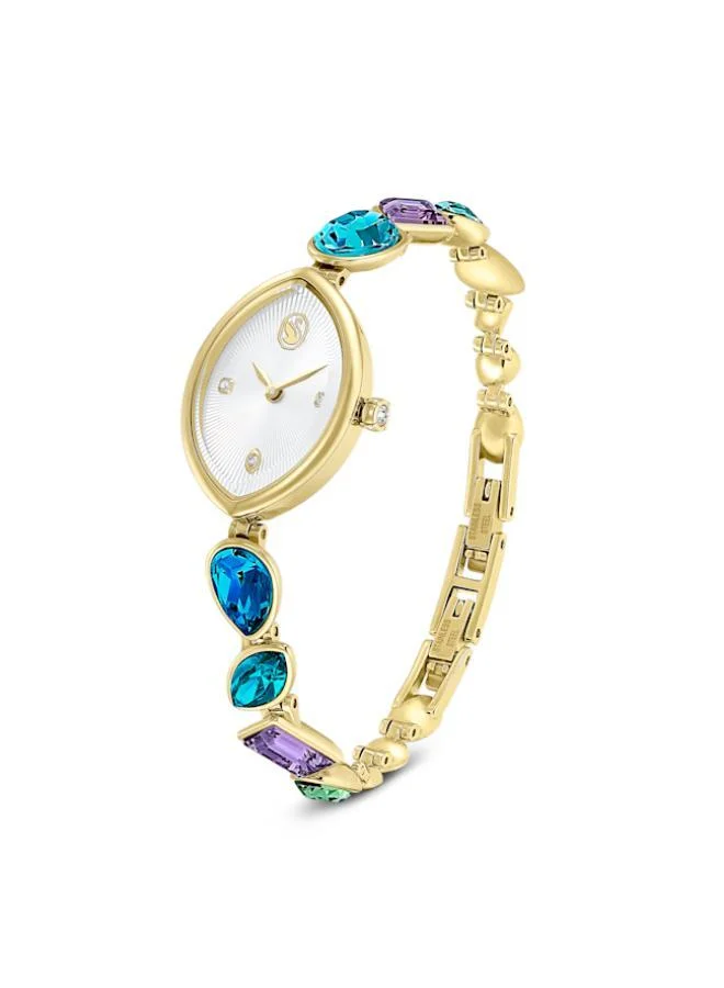 سواروفسكي ساعة جيما بي جي أو ستانلس ستيل مطلية بعقارب